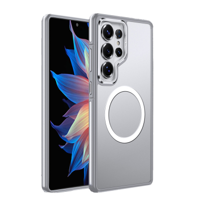 Galaxy S26 Ultra Kılıf M-safe Şarj Özellikli Mat Görünümlü Wlons Vevo Kapak Gri