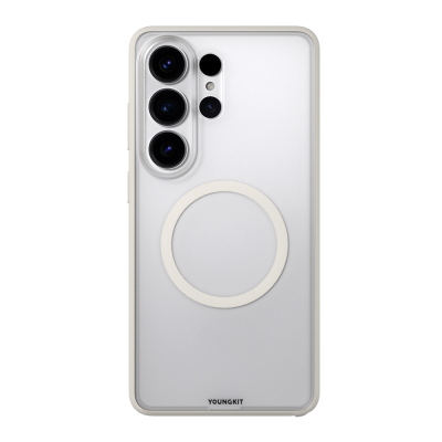 Galaxy S26 Ultra Kılıf M-safe Şarj Özellikli Youngkit Clear Serisi Kapak Gri