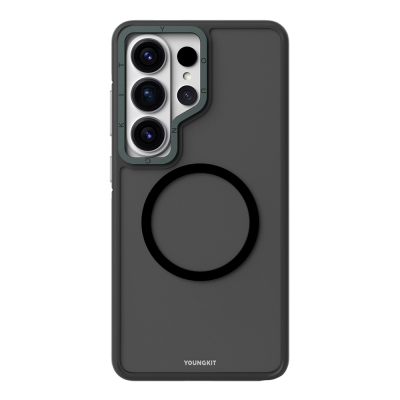 Galaxy S26 Ultra Kılıf M-safe Şarj Özellikli Youngkit Rock Sand Serisi Kapak Siyah