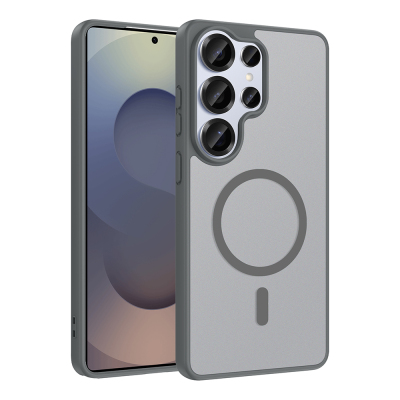 Galaxy S26 Ultra Kılıf M-safe Şarj Özellikli Zore Babet Kapak Gri