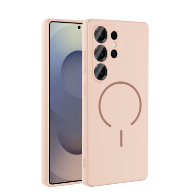 Galaxy S26 Ultra Kılıf M-safe Şarj Özellikli Zore Meta Kapak Rose Pembe