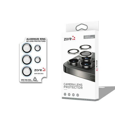 Galaxy S26 Ultra Zore CL-12 Premium Safir Parmak İzi Bırakmayan Anti-Reflective Kamera Lens Koruyucu Açık Mavi