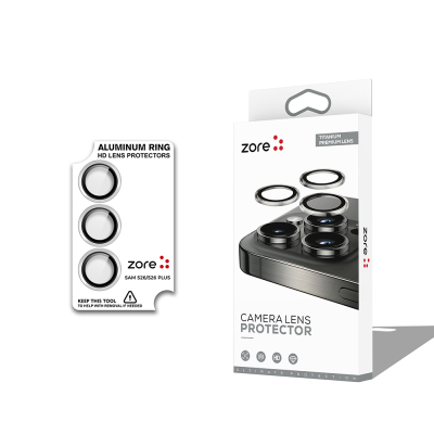 Galaxy S26 Zore CL-12 Premium Safir Parmak İzi Bırakmayan Anti-Reflective Kamera Lens Koruyucu Gri