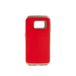 Galaxy S6 Edge Case Zore İnfinity Motomo Cover Gold-Kırmızı