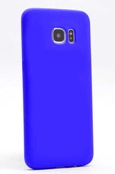 Galaxy S6 Edge Case Zore Premier Silicon Cover Saks Blue