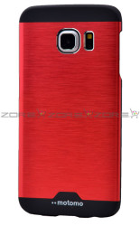 Galaxy S6 Edge Kılıf Zore Metal Motomo Kapak Kırmızı