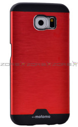 Galaxy S6 Kılıf Zore Metal Motomo Kapak Kırmızı