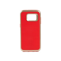Galaxy S7 Edge Case Zore İnfinity Motomo Cover Gold-Kırmızı