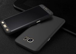 Galaxy S7 Edge Kılıf Voero 360 Çift Parçalı Kılıf Siyah