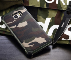 Galaxy S7 Edge Kılıf Zore Army Silikon Kapak Yeşil