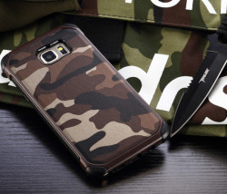 Galaxy S7 Edge Kılıf Zore Army Silikon Kapak Kahverengi