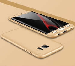 Galaxy S7 Edge Kılıf Zore Ays Kapak Gold