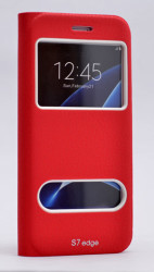 Galaxy S7 Edge Kılıf Zore Dolce Kapaklı Kılıf Kırmızı