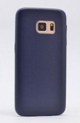 Galaxy S7 Kılıf Zore 1-1 Deri Soft Kapak Lacivert