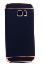 Galaxy S7 Kılıf Zore 3 Parçalı Rubber Kapak Siyah