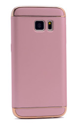 Galaxy S7 Kılıf Zore 3 Parçalı Rubber Kapak Rose Gold