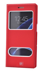 Galaxy S7 Kılıf Zore Dolce Kapaklı Kılıf Kırmızı