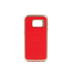 Galaxy S7 Kılıf Zore İnfinity Motomo Kapak Gold-Kırmızı