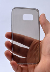 Galaxy S7 Kılıf Zore Ultra İnce Silikon Kapak 0.2 mm Füme