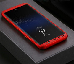 Galaxy S8 Kılıf Zore 360 Silikon Kılıf Kırmızı