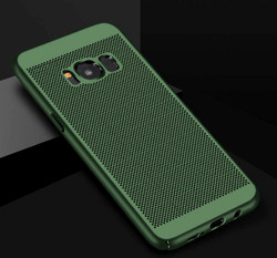 Galaxy S8 Kılıf Zore Delikli Rubber Kapak Koyu Yeşil