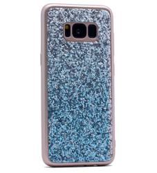 Galaxy S8 Kılıf Zore Simli Kırçıllı Silikon Mavi