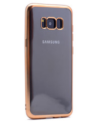 Galaxy S8 Kılıf Zore Lazer Kaplama Silikon Gold
