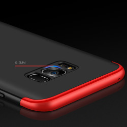 Galaxy S8 Kılıf Zore Ays Kapak Siyah-Kırmızı
