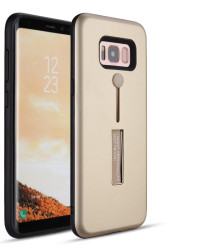 Galaxy S8 Kılıf Zore Olive Standlı Kapak Gold
