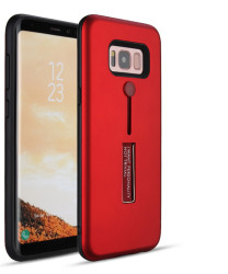 Galaxy S8 Kılıf Zore Olive Standlı Kapak Kırmızı