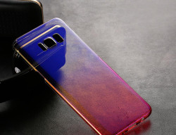 Galaxy S8 Kılıf Zore Renkli Transparan Kapak Pembe