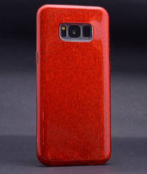 Galaxy S8 Kılıf Zore Shining Silikon Kırmızı