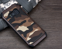 Galaxy S8 Plus Kılıf Zore Army Silikon Kapak Kahverengi