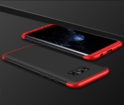 Galaxy S8 Plus Kılıf Zore Ays Kapak Siyah-Kırmızı