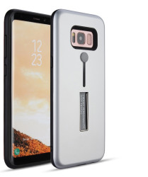 Galaxy S8 Plus Kılıf Zore Olive Standlı Kapak Gri