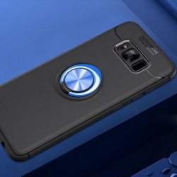 Galaxy S8 Plus Kılıf Zore Ravel Silikon Kapak Siyah-Mavi