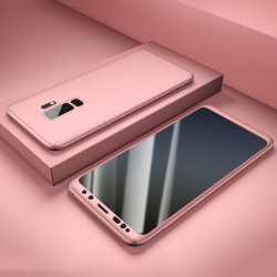 Galaxy S9 Kılıf Zore 360 3 Parçalı Rubber Kapak Rose Gold