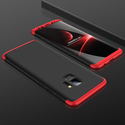 Galaxy S9 Kılıf Zore Ays Kapak Siyah-Kırmızı