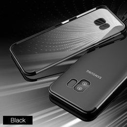 Galaxy S9 Kılıf Zore Dört Köşeli Lazer Silikon Kapak Siyah