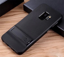 Galaxy S9 Plus Kılıf Zore Standlı Verus Silikon Siyah