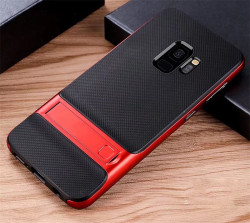 Galaxy S9 Plus Kılıf Zore Standlı Verus Silikon Kırmızı