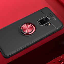 Galaxy S9 Kılıf Zore Ravel Silikon Kapak Siyah-Kırmızı