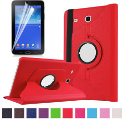 Galaxy Tab 3 Lite 7.0 T110 Zore Dönebilen Standlı Kılıf Kırmızı