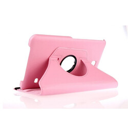 Galaxy Tab 4 8.0 T330 Zore Rotatable Stand Case Light Pink