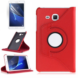 Galaxy Tab 4 T280 Zore Dönebilen Standlı Kılıf Kırmızı