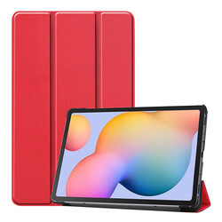 Galaxy Tab A T580 10.1 Zore Smart Cover Standlı 1-1 Kılıf Kırmızı