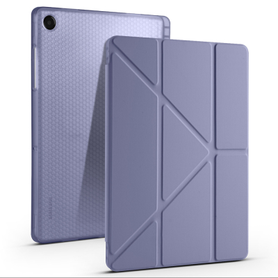 Galaxy Tab A11 Plus Kılıf Zore Tri Folding Kalem Bölmeli Standlı Kılıf Mor