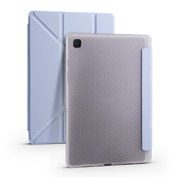 Galaxy Tab A7 10.4 T500 2020 Kılıf Zore Tri Folding Kalem Bölmeli Standlı Kılıf Mavi