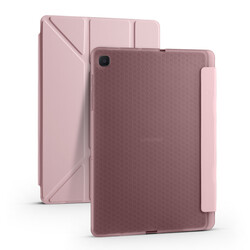 Galaxy Tab A7 10.4 T500 2020 Kılıf Zore Tri Folding Kalem Bölmeli Standlı Kılıf Rose Gold