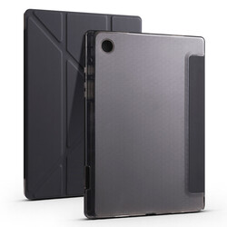 Galaxy Tab A8 10.5 SM-X200 (2021) Kılıf Zore Tri Folding Kalem Bölmeli Standlı Kılıf Siyah